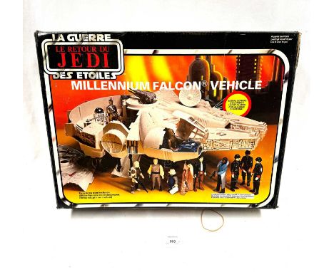 Palitoy Star Wars vintage Return of the Jedi Millennium Falcon, Good (discoloured) complete, within Fair to Good (some ink to