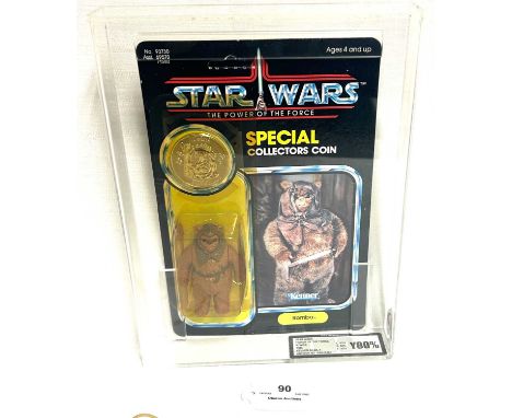 Kenner Star Wars vintage Power of the Force Romba 3 3/4" figure, UKG Graded Y80% Card 80 Bubble 85 Figure 85, upon un-punched