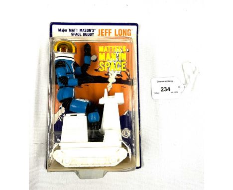 Mattel vintage 1968 Major Matt Mason Jeff Long &amp; Lunar Trac, Mint, within Excellent (light dents) bubble, factory sealed 