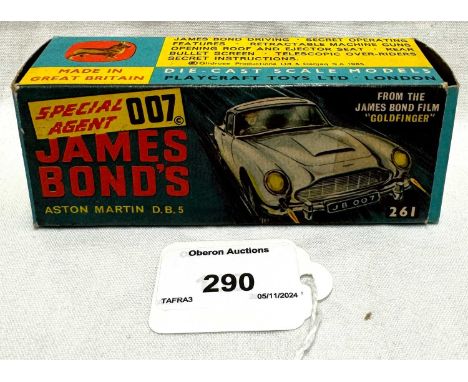 Corgi vintage Die-cast James Bond 261 Aston Martin DB5 (Goldfinger), Good Plus (machine guns and bullet screen jammed), inclu