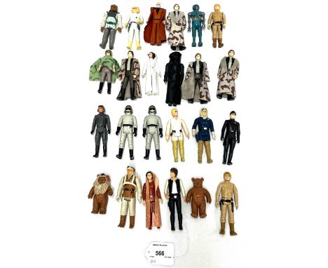 Kenner vintage Star Wars 3 3/4" figures x 25 including Han Solo, IG-88, Darth Vader, Princess Leia, Luke Skywalker, Princess 