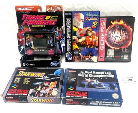 Tiger Electronics Transformers Generation 2 Handheld Console (Sealed, Good), Super Nintendo Nigel Mansell's World Championshi