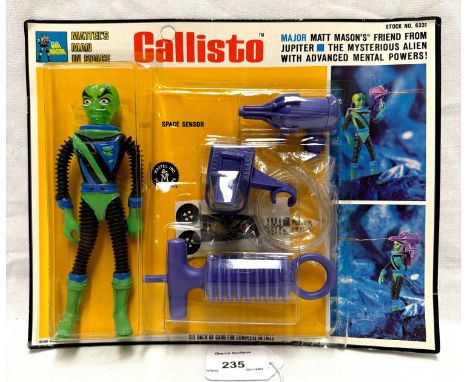 Mattel vintage 1968 Major Matt Mason Callisto figure pack, Mint, within Excellent (slight lift to one corner) bubble, factory