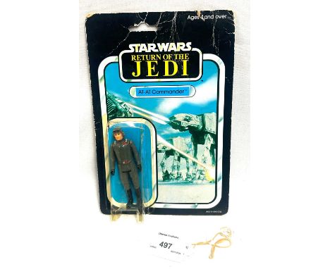 Palitoy Star Wars vintage Return of the Jedi AT-AT Commander 3 3/4" figure, Mint complete, within Fair (cracked and yellow) b