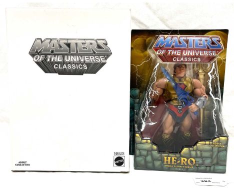 Mattel Masters of the Universe Classics He-Ro figure 1st issue, within Mint sealed packaging, includes white outer box.