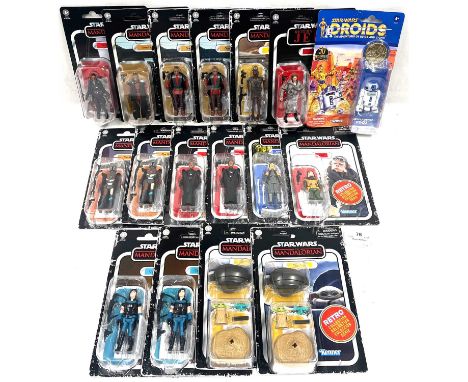 Hasbro Star Wars Retro &amp; Vintage Collection 3 3/4" figures x 17 including Han Solo Endor, Droids R2-D2, Cara Dune x 2, Th