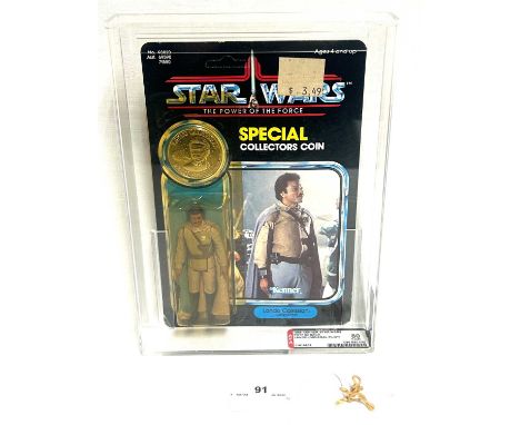 Kenner Star Wars vintage Power of the Force Lando Calrissian General 3 3/4" figure, AFA Graded 80 Y-NM Card 80 Bubble 80 Figu