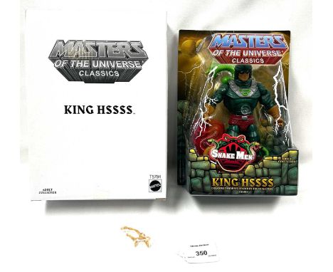 Mattel Masters of the Universe Classics King Hssss figure 1st issue, within Mint sealed packaging, includes white outer box.