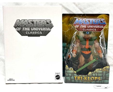 Mattel Masters of the Universe Classics Tri-Klops figure 1st issue, within Mint sealed packaging, includes white outer box.