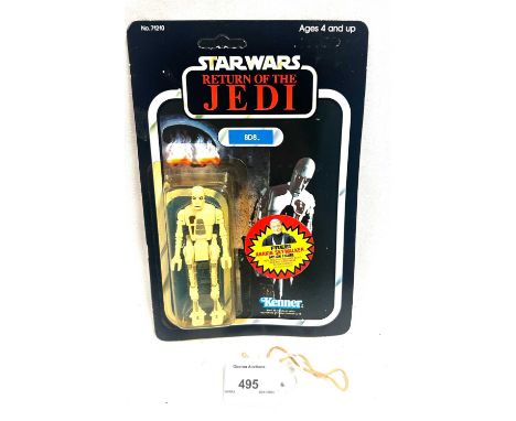 Kenner Star Wars vintage Return of the Jedi 8D8 3 3/4" figure, Mint, within Excellent (yellow) bubble, upon Good Plus (light 