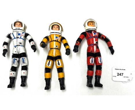 Mattel vintage 1966 Major Matt Mason figures x 3 Matt Mason, Doug Davis &amp; SGT Storm , all Good Plus complete.
