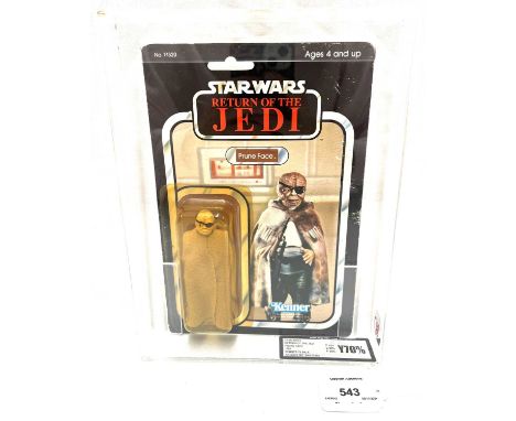 Kenner vintage Star Wars Return of the Jedi Prune Face 3 3/4" figure MOC UKG Graded Y70%, Card 65 Bubble 80 Figure 80, upon p
