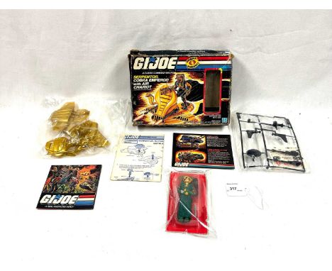 Hasbro vintage GI Joe Serpentor with Air Chariot 3 3/4" figure set, Mint UNUSED complete, figure still sealed, vehicle still 