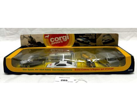 Corgi Juniors vintage Die-cast James Bond Spy Who Loved Me Gift set, Near Mint to Mint complete, within Good Plus box, inner 