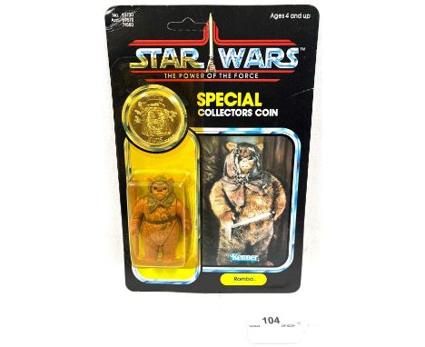 Kenner Star Wars vintage Power of the Force Romba 3 3/4" figure MOC, Mint, within Excellent (yellowed) bubble, upon Good Plus