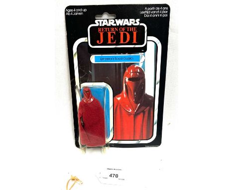 Palitoy Star Wars vintage Return of the Jedi Emperor's Royal Guard 3 3/4" figure, Mint, within Good (dented) bubble, upon Exc