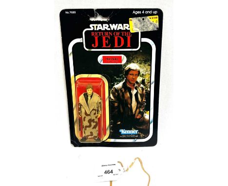 Kenner Star Wars vintage Return of the Jedi Han Solo Trench Coat 3 3/4" figure, Mint, within Excellent (yellowed) bubble, upo