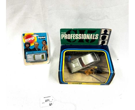 Corgi vintage Die-cast The Professionals models x 2 including 342 Ford Capri with 3 figures, Near Mint, within Good re-cellop