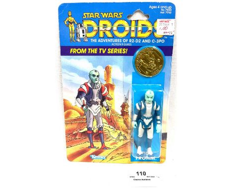 Kenner Star Wars vintage Droids Tig Fromm 3 3/4" figure MOC, Mint, within Near Mint bubble, upon Good (creased) punched card.