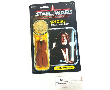 Kenner Star Wars vintage Power of the Force Ben Obi-Wan Kenobi 3 3/4" figure MOC, Mint, within Excellent (yellowed) bubble, u