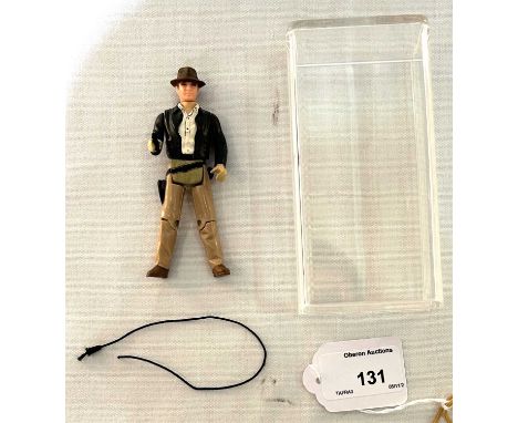 Kenner vintage Indiana Jones Raiders of the Lost Ark Indiana Jones 3 3/4" figure, Excellent complete, with Acrylic display ca