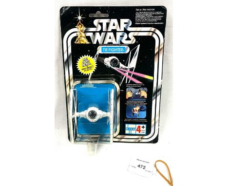 Clipper Star Wars vintage TIE Fighter Die-cast vehicle, Mint, within Good (dented) bubble, upon Good (creasing and edge wear)