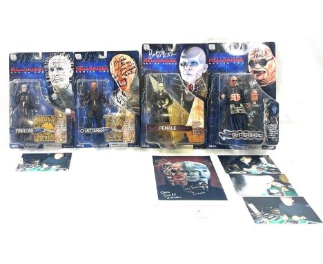 Reel Toys NECA Hellraiser figures x 4 MISP all Autographed including Pinhead (autographed by Doug Bradley), Butterball (Autog