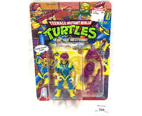 Playmates vintage Teenage Mutant Ninja Turtles Zak The Neutrino figure, Mint, within Near Mint bubble, upon Excellent un-punc