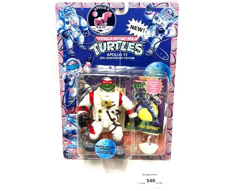 Playmates vintage Teenage Mutant Ninja Turtles Apollo 11 Retro Rocket Raphael figure MISP, Mint, within Good Plus (split to f