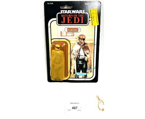 Kenner Star Wars vintage Return of the Jedi Prune Face 3 3/4" figure, Mint, within Excellent (yellowed) bubble, upon Excellen