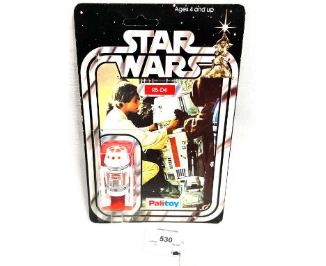 Palitoy Star Wars R5-D4 3 3/4" figure, Mint, within Excellent (slight stress mark on top) bubble, upon Excellent (light creas
