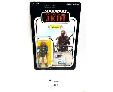 Kenner Star Wars vintage Return of the Jedi Weequay 3 3/4" figure, Mint, within Excellent bubble, upon Good Plus (creasing) u
