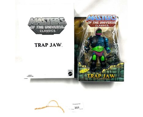 Mattel Masters of the Universe Classics Trap Jaw figure 1st issue, within Mint sealed packaging, includes white outer box.