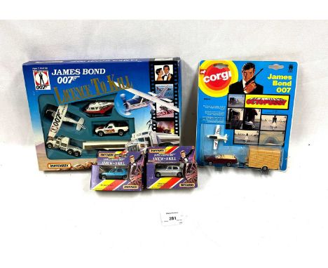 Corgi &amp; Matchbox vintage James Bond Die-cast packaged models and sets x 4, including Corgi Octopussy Horse Box &amp; Plan