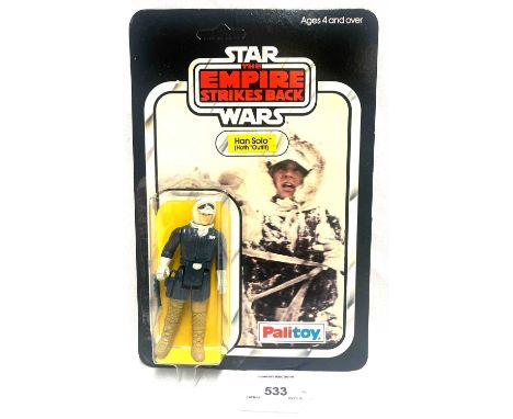 Palitoy Star Wars vintage The Empire Strike Back Han Solo Hoth 3 3/4" figure, Mint, within Mint bubble, upon Near Mint to Min