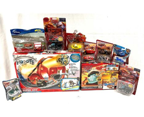 Mattel Disney Pixar Robots &amp; Cars Play-sets and vehicles x 10 including Super City, El Matador, Cactus Lightning McQueen,