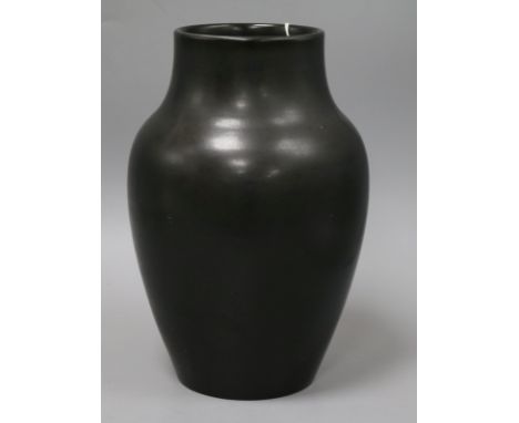 Edward Thomas Radford. A black Royal Lancastrian (Pilkington) vase c.1930 height 26.5cm