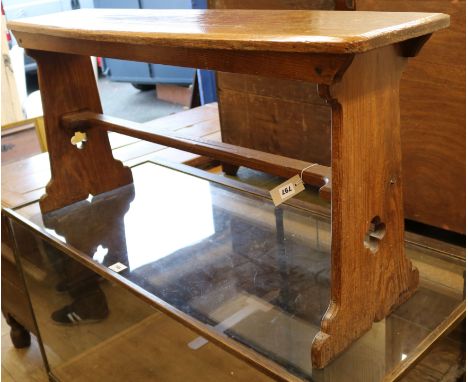 A Gothic Revival pine organist bench W.125cm