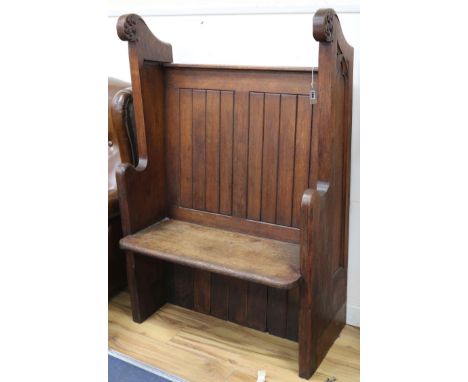 An oak hall bench W.84cm