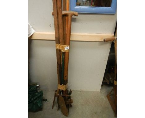 A quantity of garden tools.