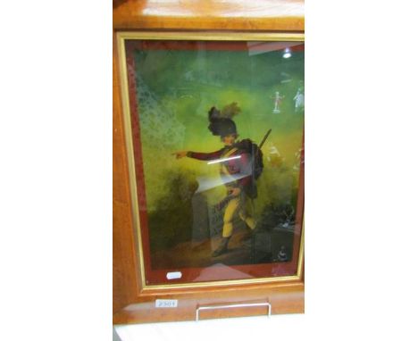 A walnut framed and glazed print entitled "Light Infantry Man".