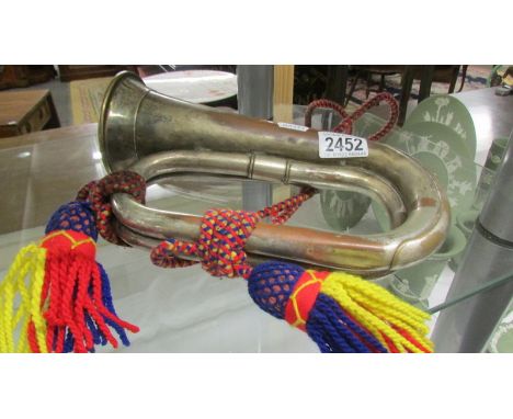 An old brass bugle.