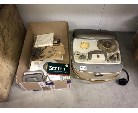 A vintage Grundig TK24 reel to reel tape recorder