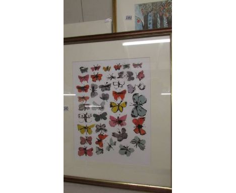 Andy Warhol (1928-1987) Print entitled 'Butterflies', published by McGaw in association with The Andy Warhol Foundation. Fram