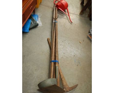 A quantity of garden tools.