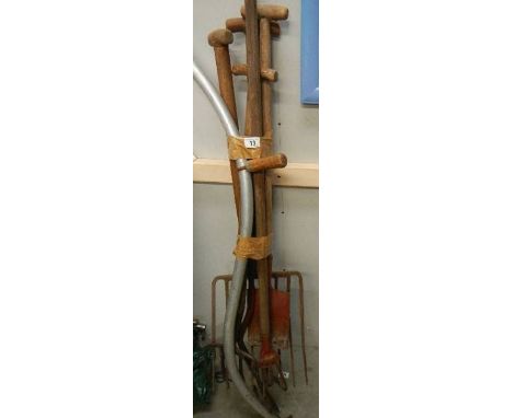 A quantity of garden tools.