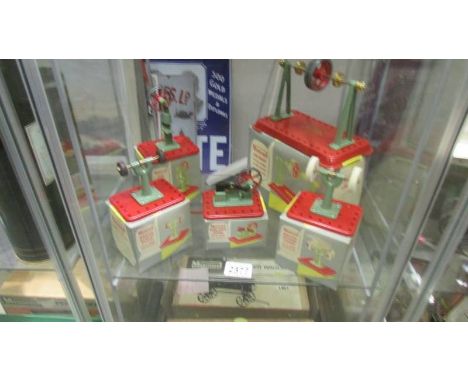 Five boxed Mamod steam engine accessories including power hammer, polisher etc.,