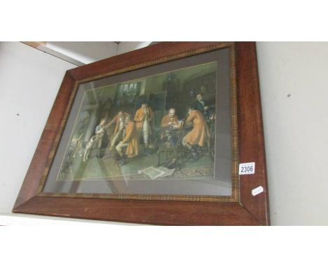 A 19th century framed and glazed parlour scene print.