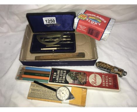 A mixed lot including penknife &amp; part geometry set etc.