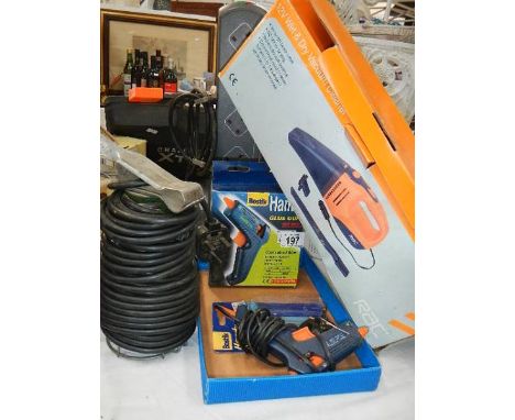 A glue gun, multi charger, inspection light etc.,
